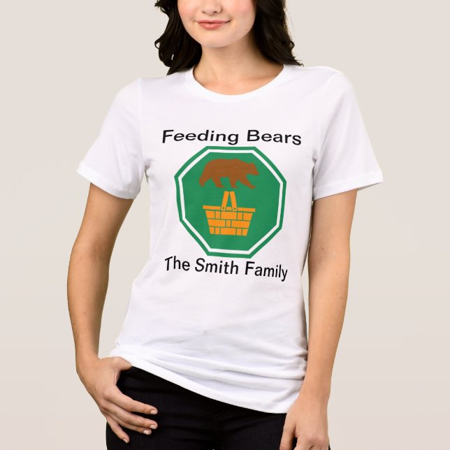 Bear and Picnic Basket Tri-Blend Shirt (Front)