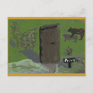 Bear and Privy Postcard