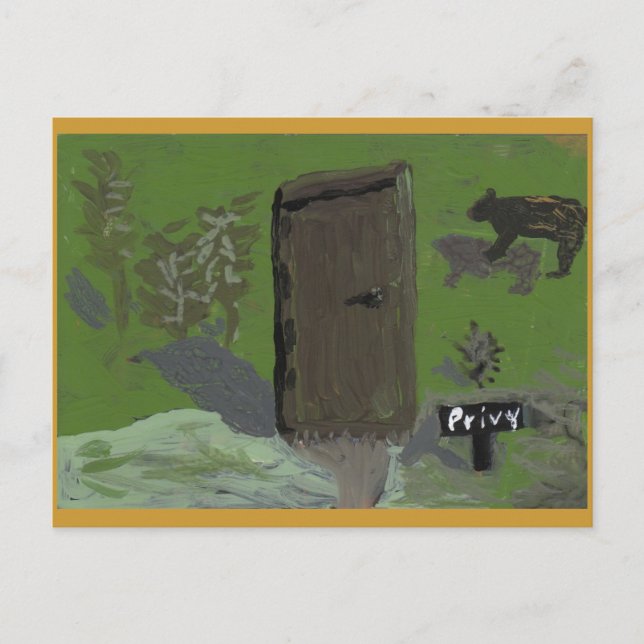 Bear and Privy Postcard (Front)
