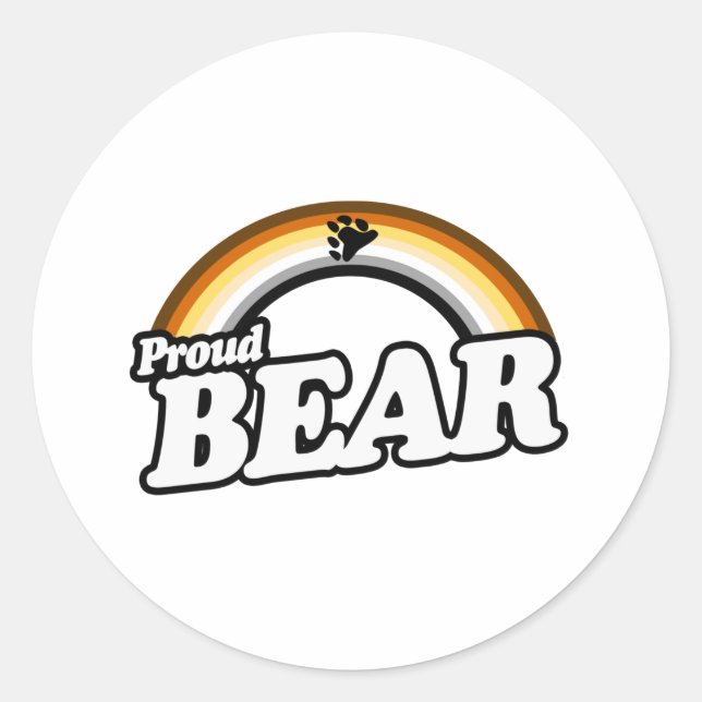 Bear and Proud Classic Round Sticker (Front)