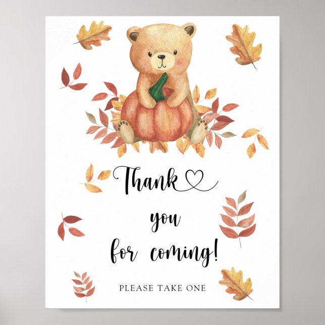 Bear and pumpkin \ Thank you for coming  Poster (Front)