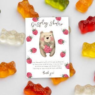 Bear and raspberries - display shower enclosure card