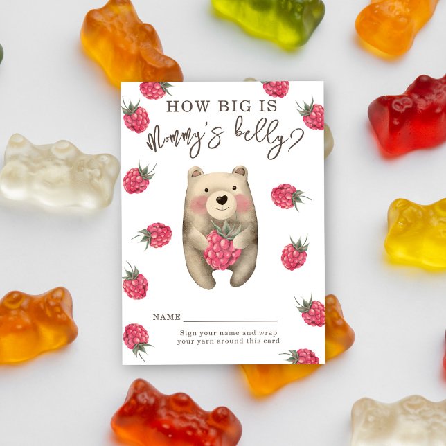 Bear and raspberries - mummy's belly enclosure card (Creator Uploaded)