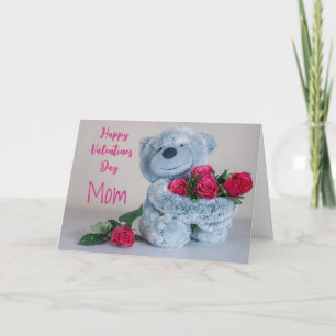 Bear and Roses Mum Valentine Card