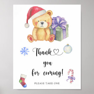 Bear and xmas gift \ Thank you for coming  Poster