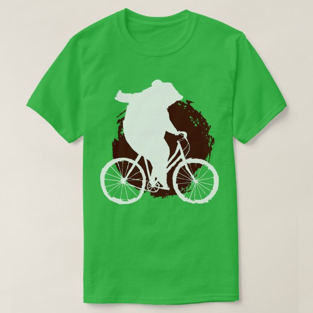 Bear Animal Biker Bicycle T-Shirt (Design Front)