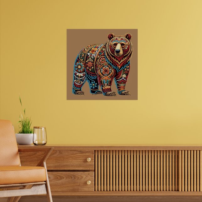 Bear | Animal Lover | Gem Dots Poster (Living Room 2)