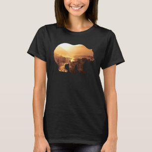 Bear Animal Mountains Colourful Coyote Hunting Wil T-Shirt