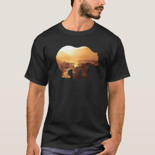 Bear Animal Mountains Colourful Coyote Hunting Wil T-Shirt