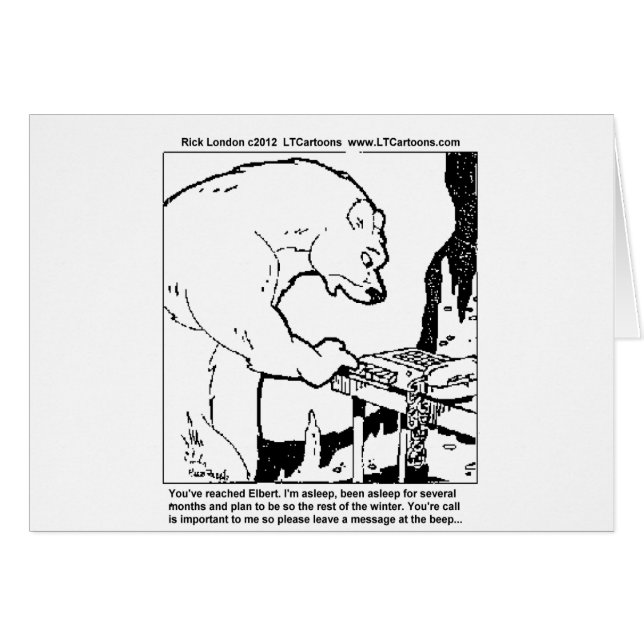 Bear Answering Machine Funny Gifts Tees Cards Etc (Front Horizontal)