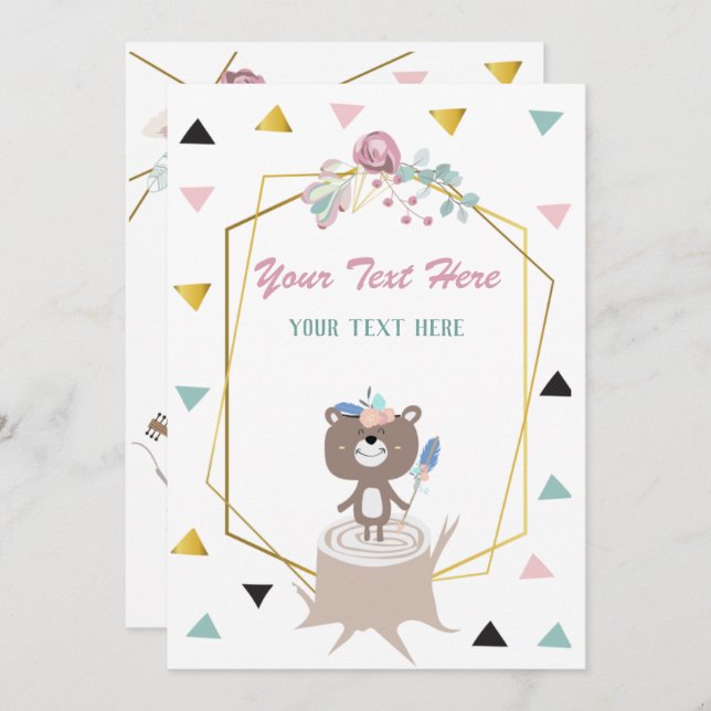 Bear Any Event  Invitation (Front/Back)