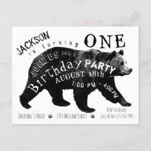 Bear Any Number Birthday Party Invitations