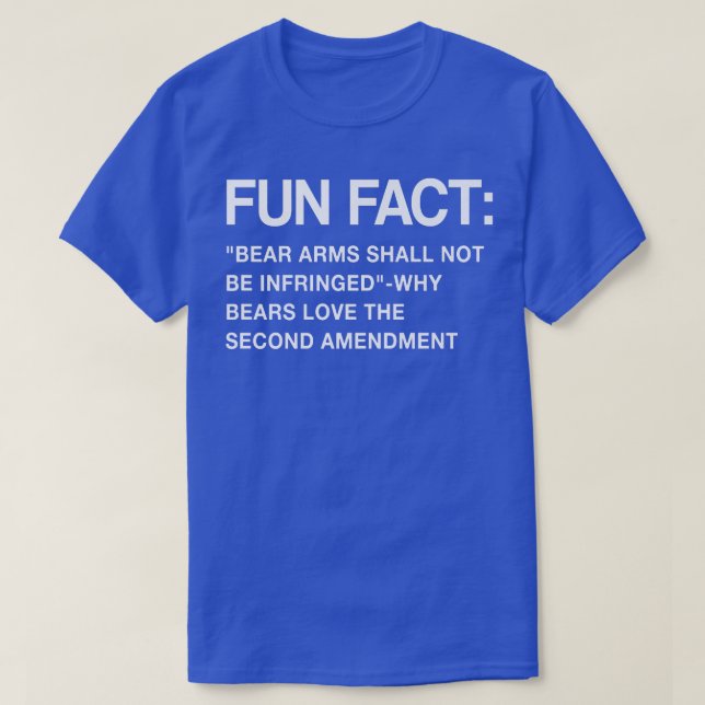 Bear Arms Shall Not Be Infringed Funny Animal Pun  T-Shirt (Design Front)