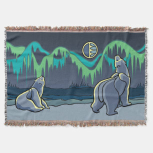 Bear Art Blanket Native Polar Bear Throw Blanket