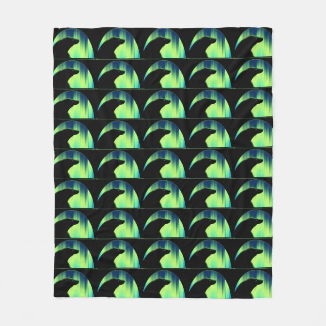 Bear Art Blanket Northern Lights Bear Blankets (Front)