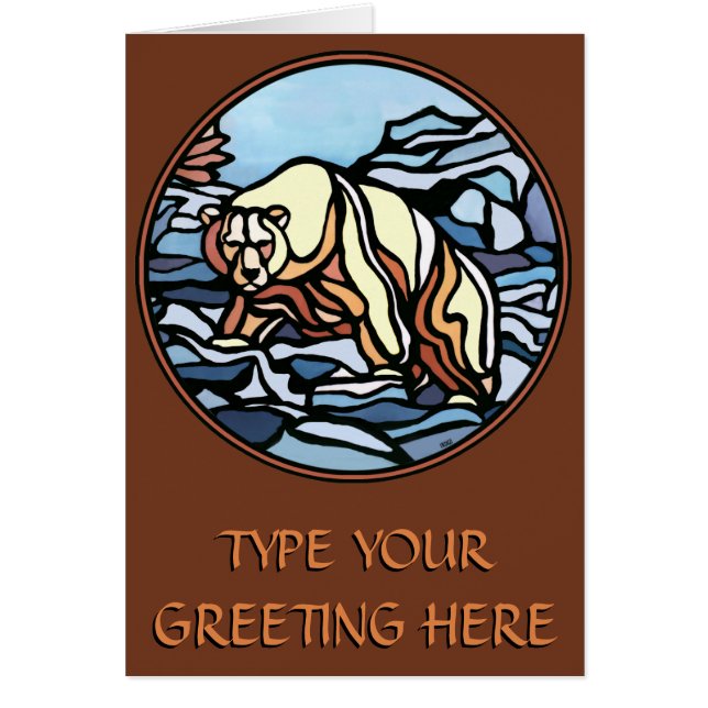 Bear Art Cards Blank Tribal Bear Art Cards Custom (Front)