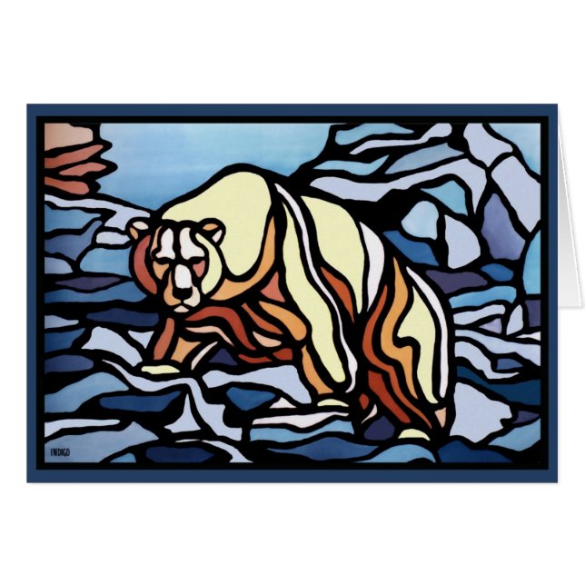 Bear Art Cards Blank Tribal Bear Art Cards Custom (Front Horizontal)