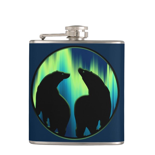Bear Art Flask Custom Native Bear Drink Flask (Front)