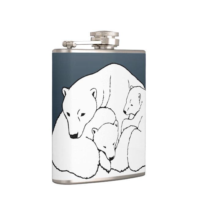 Bear Art Flask Custom Polar Bear Drink Flask (Right)
