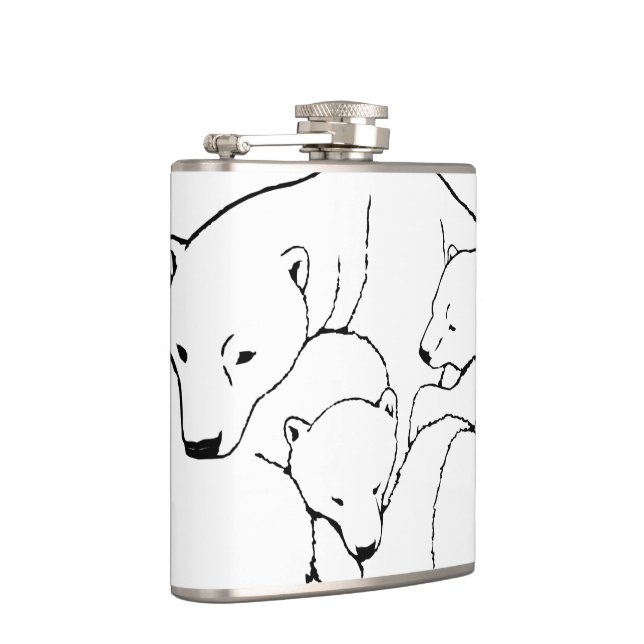 Bear Art Flask Custom Polar Bear Drink Flask (Right)