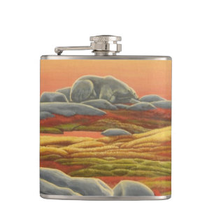 Bear Art Flask Custom Polar Bear Drink Flask
