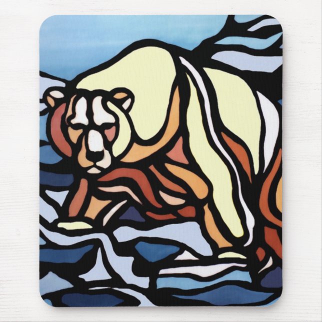 Bear Art Mousepad Stylish Wildlife Art Mousepad (Front)