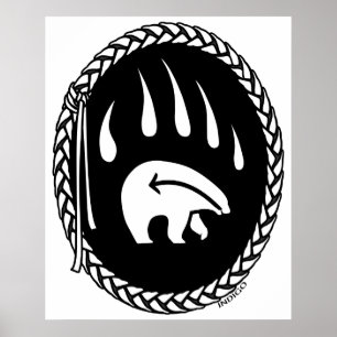 Bear Art Poster Print Tribal Wildlife Decor Poster