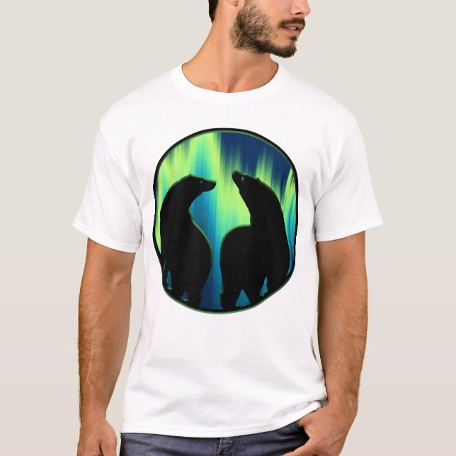 Bear Art Shirt Northern Lights Bear T-shirts Gifts (Front)