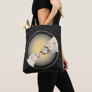 Bear Art Tote Bag Wildlife Art Shopping Bag