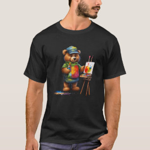 Bear Artist Painter Brush Palette Painting T-Shirt