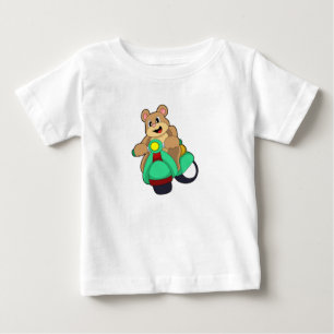 Bear as Biker with Scooter.PNG Baby T-Shirt