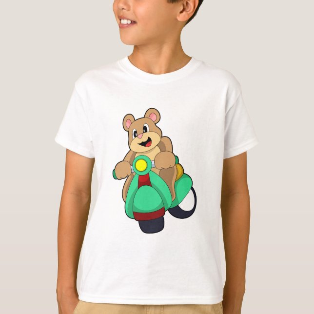 Bear as Biker with Scooter.PNG T-Shirt (Front)
