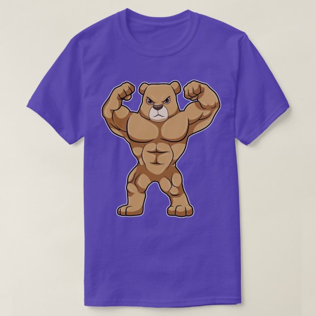 Bear as Bodybuilder with big Muscles T-Shirt (Design Front)