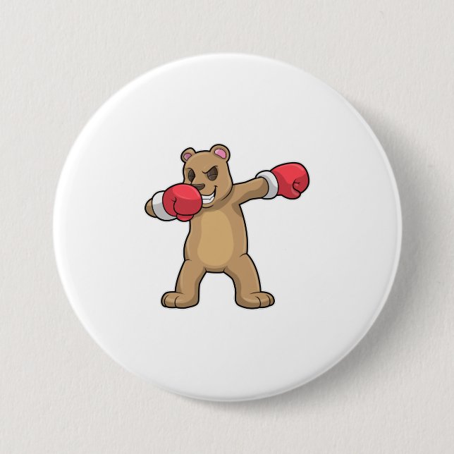 Bear as Boxer at Boxing & Hip Hop Dance Dab 7.5 Cm Round Badge (Front)