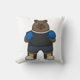 Bear as Boxer with Boxing gloves Cushion