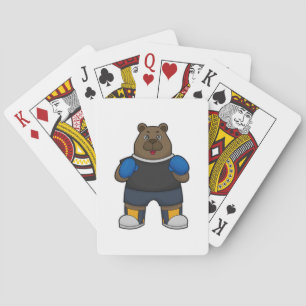 Bear as Boxer with Boxing gloves Playing Cards