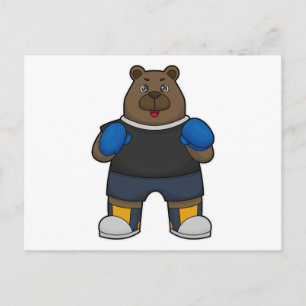 Bear as Boxer with Boxing gloves Postcard