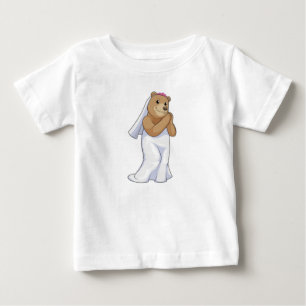 Bear as Bride with Veil Baby T-Shirt