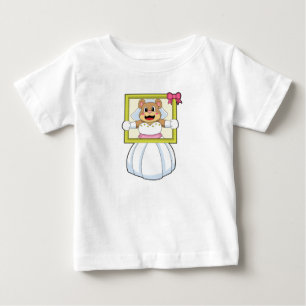 Bear as Bride with Wedding dress & Picture Frame.p Baby T-Shirt