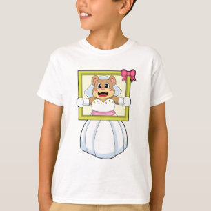 Bear as Bride with Wedding dress & Picture Frame.p T-Shirt