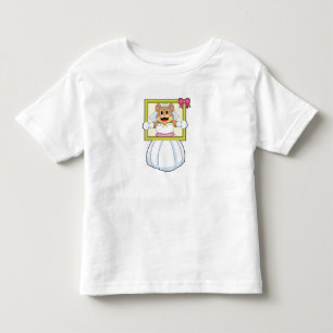 Bear as Bride with Wedding dress & Picture Frame.p Toddler T-Shirt