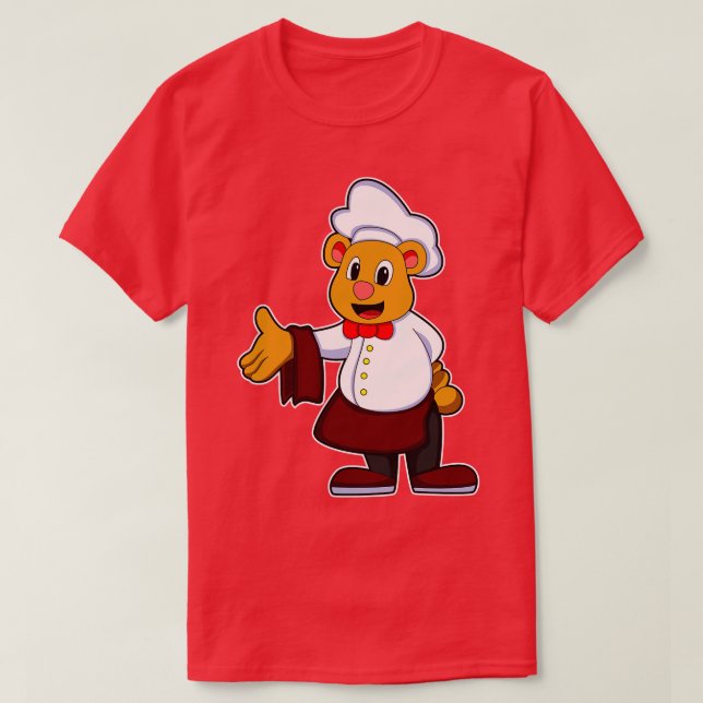 Bear as Cook with a Chefs hat T-Shirt (Design Front)