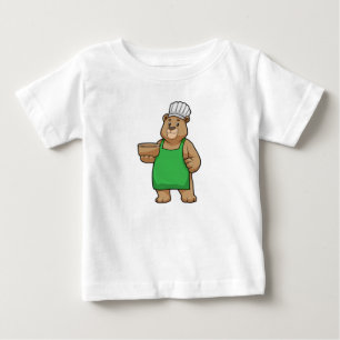 Bear as Cook with Cooking apron & Bowl Baby T-Shirt