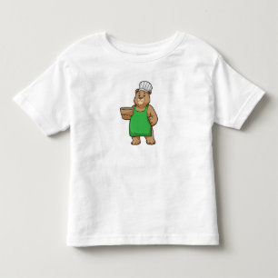 Bear as Cook with Cooking apron & Bowl Toddler T-Shirt