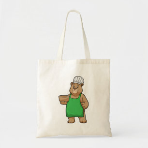 Bear as Cook with Cooking apron & Bowl Tote Bag