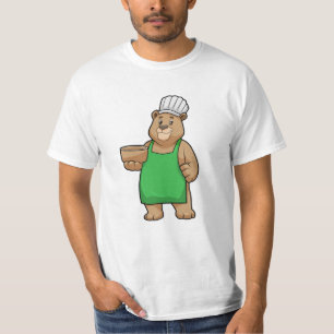 Bear as Cook with Cooking apron & Wooden bowl T-Shirt