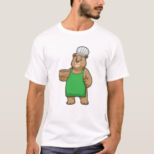 Bear as Cook with Cooking apron & Wooden bowl T-Shirt