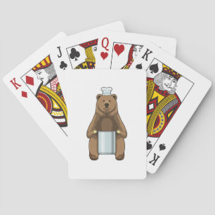 Bear as Cook with Cooking pot Playing Cards