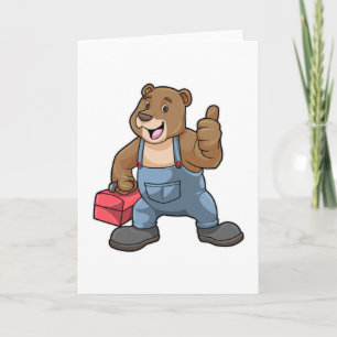Bear as Craftsman with Tool box Card