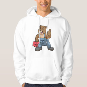 Bear as Craftsman with Tool box Hoodie